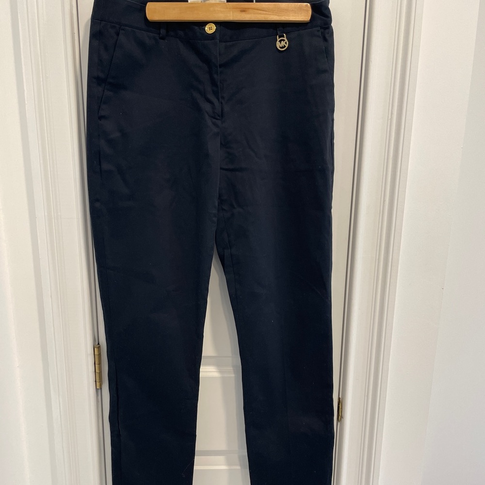 Navy crop Michael by Michael Kors work pant